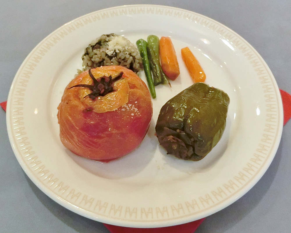 Stuffed Tomato and Peppers with Rice and Meat
